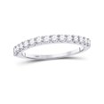 thumbnail image 1 of 14kt White Gold Womens Round Pave-set Diamond Single Row Wedding Band 1/2 Cttw, 1 of 4