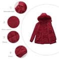 thumbnail image 3 of Women's Solid Mid Length Jacket With Large Collar And Warm Winter Coat,Size:L, 3 of 6