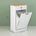 thumbnail image 3 of HOMCOM Modern Laundry Cabinet with Removable Basket and Drawer, White, 3 of 10