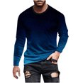 thumbnail image 2 of Meichang T-Shirt à Manches Longues pour Homme, T-Shirts Graphiques pour Homme Décontractés à Imprimé Dégradé 3D, T-Shirts Fantaisie à Col Rond Confortables à Manches Longues pour Homme, 2 of 5