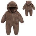 thumbnail image 1 of Adorable Barboteuse à Capuche à Manches Longues avec Fermeture Éclair pour une Tenue Douillette de Bébé, 1 of 5