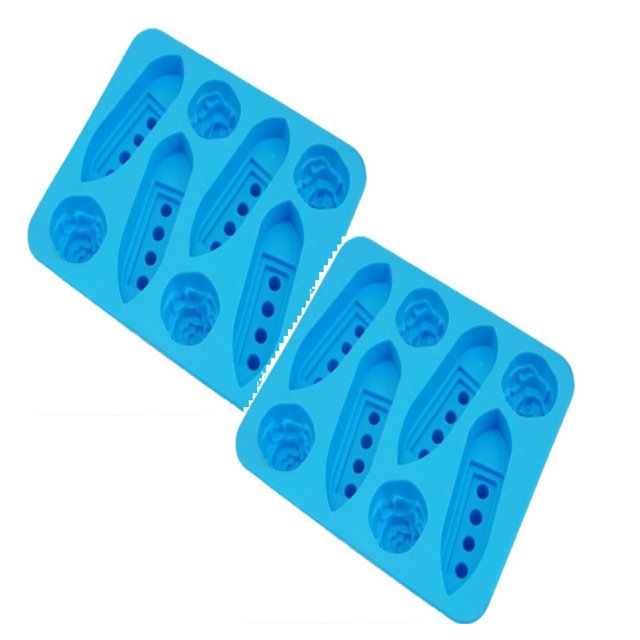 Oleegame 2PC Baby Popsicle Molds Blue Ice Making Grid Moldes Creative Love Popsicle Ice Film Blue