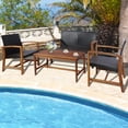 thumbnail image 3 of Gymax 8PCS Patio Conversation Set Outdoor Furniture Set w/ Acacia Wood Frame, 3 of 10