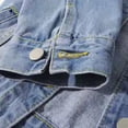 thumbnail image 4 of Hansber Women's 3/4 Sleeve Denim Jacket Coat Basic Button Down Stretch Jacket with Pockets Light Blue XL, 4 of 7