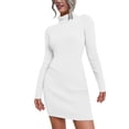 thumbnail image 1 of WTXUE Robe à Manches Longues, Robe Chandail Tricotée à Col Roulé pour Femmes Automne Hiver à Manches Longues, Robe Blanche Femme, Blanc m, 1 of 4