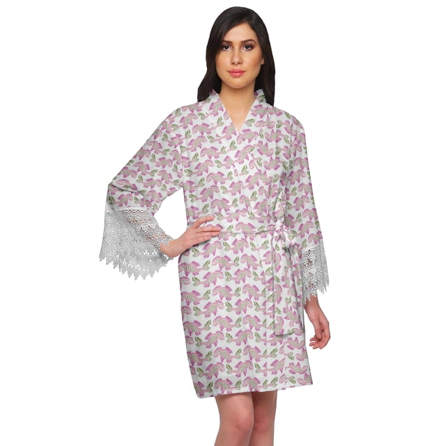 Moomaya Printed Bridesmaid Robes Short Bride Getting Ready Dress Loungewear