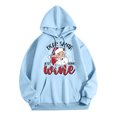 thumbnail image 1 of WEAIXIMIUNG Chandails Molletonnés Grande Taille pour Femmes 3X Chandail à Capuchon Surdimensionné Décontracté pour Femmes à Col Rond avec Poche, Imprimé de Noël Verre Père Noël, 1 of 3