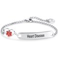 thumbnail image 1 of HSHDLDF Heart Medical Alert Bracelet for Women Emergency First Aid Health Alert Engraved Stainless Steel Adjustable Chain Bracelets, 1 of 5