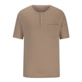 thumbnail image 4 of FAIWAD Men's Short Sleeve Shirts Button Casual Slim Mock Neck Basic Tees Summer Solid Color Workout Tops, 4 of 8