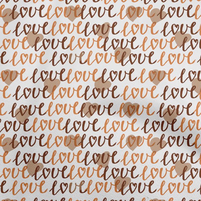 oneOone Polyester Spandex Rust Brown Fabric Valentine Love Heart Sewing Craft Projects Fabric Prints By Yard 56 Inch Wide