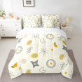 thumbnail image 2 of YST Modern Mid Century Geometric Comforter Set, Queen, 7-Piece, Retro Fifties Theme, Teal Orange, 2 of 4