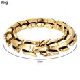 thumbnail image 2 of Baohd Gothic Punk Bracelet Titanium Steel Dragon Scale Bangle Gold 8.26 inches, 2 of 9