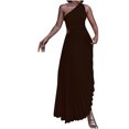 thumbnail image 2 of Pisexur Robe Sans Manches à Épaules Dénudées pour Femme, Imprimée, Manches Courtes, Unie, Décontractée, Confortable, Tunique à une Épaule Plissée, Mini-Robe Ajustée, Robe pour Femme, 2 of 6
