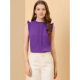 thumbnail image 2 of INSPIRE CHIC Blouse Sans Manches pour Femme, à Volants, Plissée, Blouse CHIC pour le Travail, m Violet Foncé, 2 of 6
