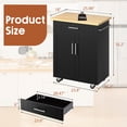 thumbnail image 4 of Walsunny Kitchen Island Table Stand with Storage on Wheels,Rolling Kitchen Cart Storage Cabinet with Drawer,Black, 4 of 8