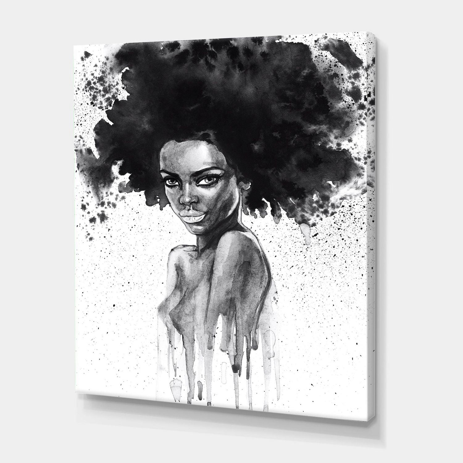 Designart Portrait monochrome de femme afro-américaine III Art mural sur toile
