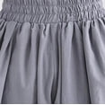 thumbnail image 4 of Diufon Chiffon Shorts for Women Elastic Waisted Ruffle Pleated Pants Solid Color Drawstring Shorts Pants, 4 of 5