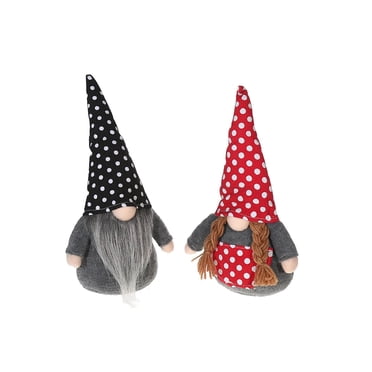 IH Casa Decor Polka Dot Gnome Plush Asstd - Set of 2