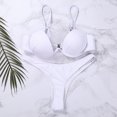 thumbnail image 3 of Faithtur Women Solid Color Adjustable Spaghetti Strap Underwire Bra + Thong, 3 of 9