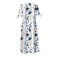 thumbnail image 5 of Babysbule Liquidation Robes d'Été pour Femmes, Mode Femmes Décontractée Ample Imprimé Papillon Col en V Manches Mi-Longues Boutons Poches Robe Longue, 5 of 5