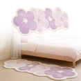 thumbnail image 1 of Purple Shaped Runner Rug Soft Floral Area Carpet for Kids Bedroom Living Room Nursery Washable Home, 1 of 6