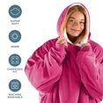 thumbnail image 3 of Bare Home Plush Sherpa Wearable Blanket - Fluffy & Soft - Lightweight - Adult, Pink, 3 of 7