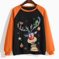 thumbnail image 3 of Chandail en Molleton de Noël pour Femmes 2023 Col Rond Mode Décontractée Manches Longues Imprimé de Noël Chandail en Molleton Blouse en Solde, 3 of 3