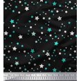 thumbnail image 1 of Soimoi Black polyester Crepe Fabric Stars Star Printed Fabric 1 Yard 52 Inch Wide, 1 of 3