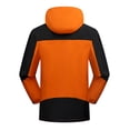 thumbnail image 4 of Pisexur Vestes pour Hommes Manteaux Confortables pour Hommes Unisexe à Capuche Manches Longues Patchwork Fermeture Éclair Coque Rigide Polaire Randonnée Manteau Orange,G, 4 of 6