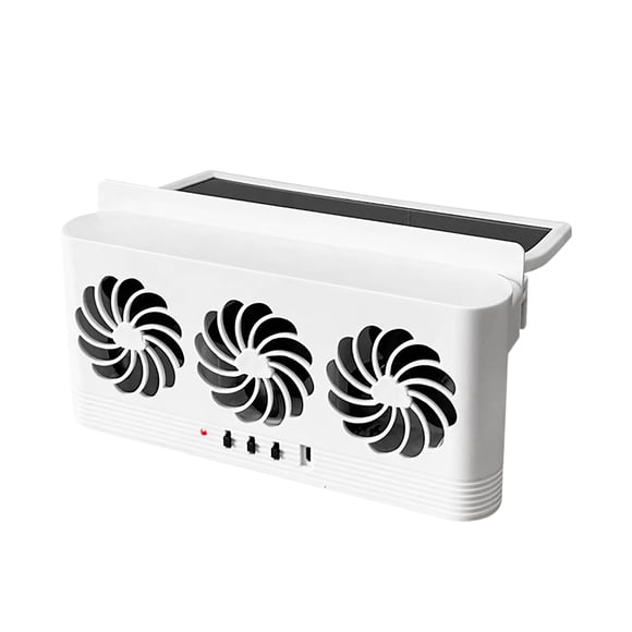 Solar Car Ventilator Exhaust Fan with Powerful Airflow for Heat Reduction and Smoke Odor Removal, Ideal for Parked Sedans, SUVs, and Hatchbacks Hzhnb | Plastic, White