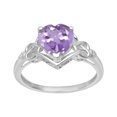 thumbnail image 1 of Bague Amour pour Femme en Argent Sterling 925 avec Améthyste Rose en Forme de Cœur de 8 mm, 1 of 2