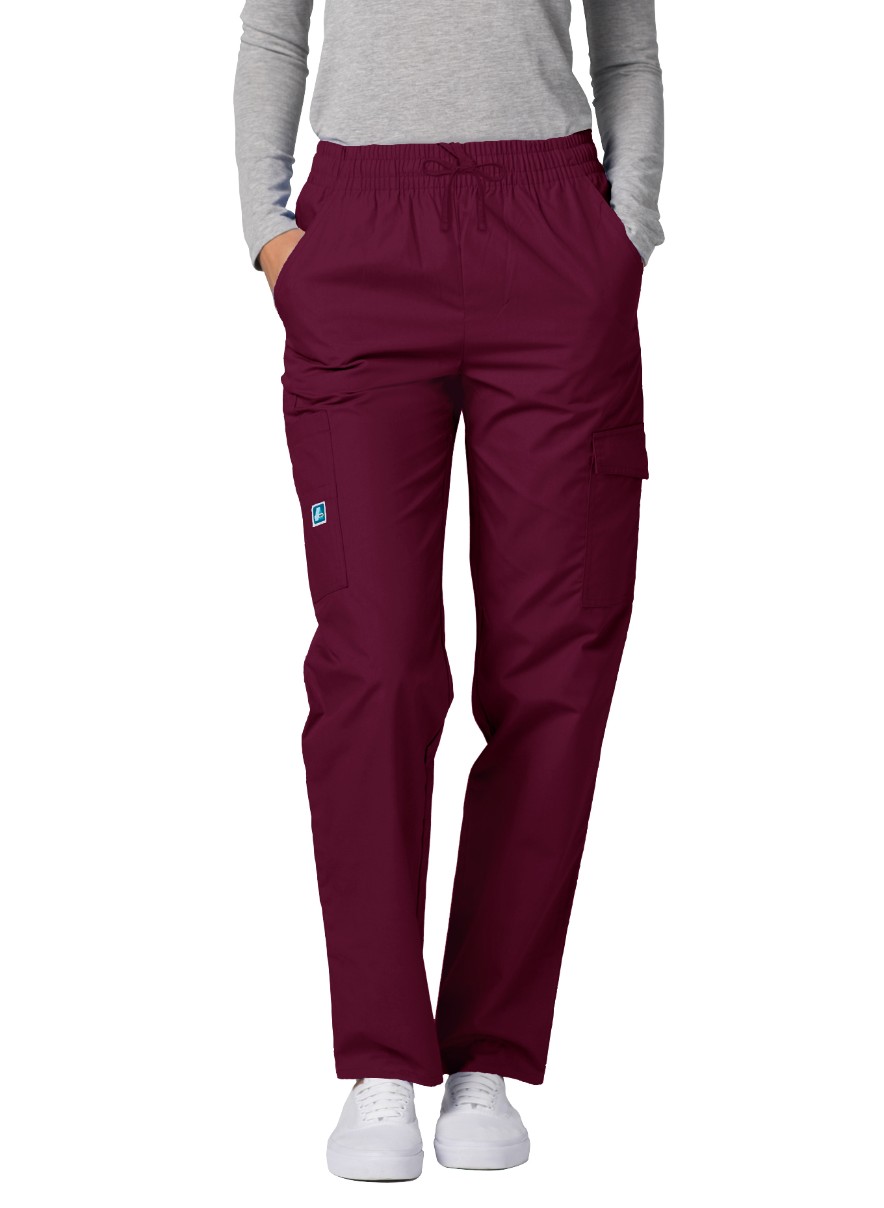 Adar Pantalon de Sarrau Cargo Fuselé Universel pour Femmes, Taille Élastique, Popeline Durable, Noir