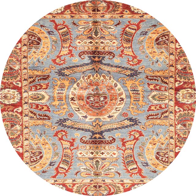 Ahgly Company Tapis d'Intérieur Ronds Abstraits Rouges Abstraits pour Aire, 3 Pieds Rond
