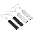 thumbnail image 1 of Unique Bargains Sifflet de Survie, Lot de 4 Sifflet de Sécurité à Son Fort pour Randonnée, Noir, Argent, 1 of 6