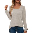 thumbnail image 1 of CHUANK Chemise Longue Cache-Ventre Fluide à Col Rond Unie à Manches Longues Hauts Grande Taille pour Femmes Chic Tunique Confortable à Porter avec des Leggings Bleu TTG, 1 of 5