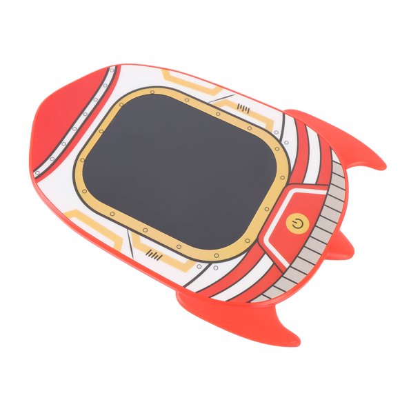 Tablet LCD Writing Tablet 6.5 Inch Cartoon Rocket Shaped Electronic Writing Board Drawing Pad for Toddler Travel Birthday Gifts Red