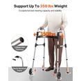 thumbnail image 3 of VEVOR Folding Walker, 2-Button Foldable Walker with 5" Wheels & 8-Level Adjustable Height, 350LBS Loading Lightweight Aluminum Mobility Walking Aid, Front-Wheeled Rolling Walkers for Seniors Adults, 3 of 9