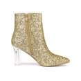 thumbnail image 3 of Unique Bargains Bottines à Paillettes à Talon Bloc Transparent pour Femmes, 3 of 8