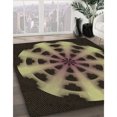 thumbnail image 3 of Ahgly Company Tapis d'Intérieur Lavables à la Machine, Carrés Transitionnels, Brun Cuivre, Carrés de 3', 3 of 7