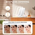 thumbnail image 4 of Miroir de Maquillage de Voyage Rechargeable, Miroir de Maquillage de Voyage Portable Éclairé avec Modes de Couleur, à Intensité Réglable, Miroir Compact de Table à DEL pour Coiffeuse avec Écran Tactile, 4 of 9