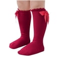thumbnail image 1 of JMYHOAM Girls Socks Toddler Socks Baby Socks Solid Cotton Knee high Socks Spring and Autumn Versatile Children's Bow adorned Socks Dancing Knee high GirlsSocks, 1 of 4