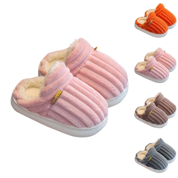 JGJNFE Toddler Slippers,Slippers for Girls,Kids Plush Slippers with A Non-Slip TPR Sole and A Soft Furry Interior for Safe Indoor Wear Cozy House Shoes Good for Family Matching Pairs Pink 10-12 Years