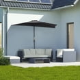 thumbnail image 2 of Outsunny Parasol Demi-Rond de 9 Pi, Parasol de Balcon Extérieur, Noir, 2 of 10