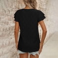thumbnail image 4 of Pisexur Blouses d'Été Mode Femme Couleur Unie Col Rond Manches Courtes, Blouses pour Femmes Habillées Décontractées Hauts pour Femmes, Hauts d'Été pour Femmes Noir, TG, 4 of 7