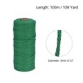 thumbnail image 2 of Unique Bargains Cotton Rope Twine String Twisted Braided Cord, Emerald Green 100m/109 Yard for Wall Hanging, Macrame Knotting, 2 of 7