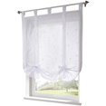 thumbnail image 1 of Store Romain avec Ruban Brodé Rideaux Romains Voilage Transparent à Pattes Rideau, Polyester, Baie, LxH (Blanc,100*140cm), 1 of 3