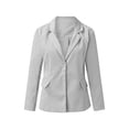 thumbnail image 2 of Innerwin Blazers Solid Color Women Cardigan Jacket Work Shawl Neck Slim Fit Business Jackets Light Grey S, 2 of 6