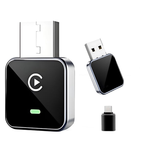 Adaptateur CarPlay Sans Fil 2-en-1 Amélioré 2026 pour Apple iPhone et Android, Prêt à l'Emploi, Puce Realtek 8730E Connexion Rapide et Stable et Sans Latence, Adaptateur Filaire vers Sans Fil, Port USB-A/Type-C, CM101