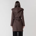 thumbnail image 3 of Devoted hooded long sleeve A-line jacket with a belt, 3 of 5