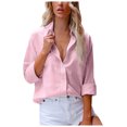 thumbnail image 1 of AherBiu Women Button down Shirts Cotton Linen Long Sleeve Tops Fall Casual Loose Fitted Blouses, 1 of 5
